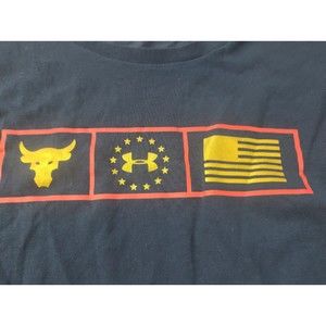 Under Armour Shirt XXL Blue Loose Fit Project Rock Bull Heat Gear Tee UA Mens